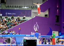 Bakı-2015 Avropa Oyunları çərçivəsində batut gimnastikası üzrə kişilər və qadınlar arasında təsnifat yarışları. Azərbaycan, 17 iyun 2015 